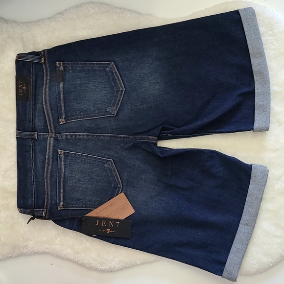 7 for All Mankind High Waist Denim Bermuda Shorts - Picture 3 of 6